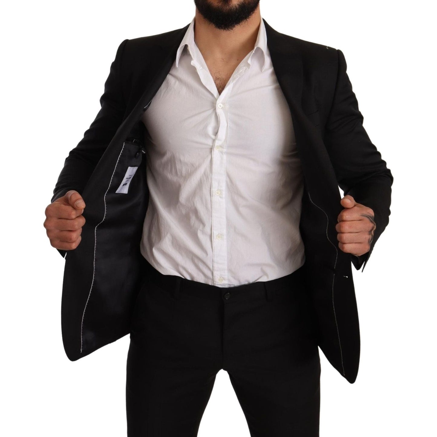 Dolce & Gabbana Black Check MARTINI SLIM FIT 2 Piece Suit Suit