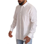 Dolce & Gabbana White Cotton Slim Fit Men MARTINI Shirt TSH6552 -44