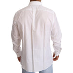 Dolce & Gabbana White Cotton Slim Fit Men MARTINI Shirt TSH6552 -44