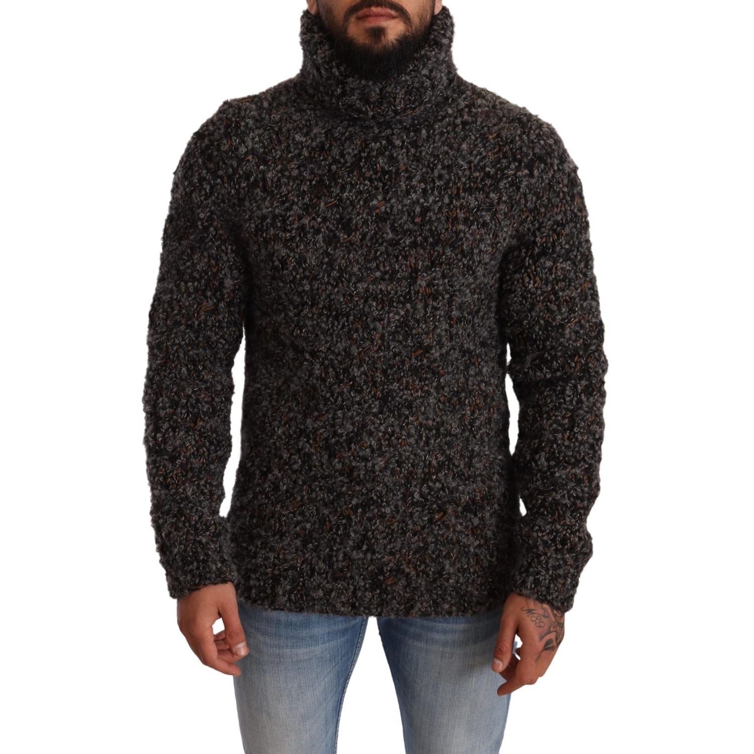 Dolce & Gabbana Gray Wool Blend Turtleneck Pullover Sweater