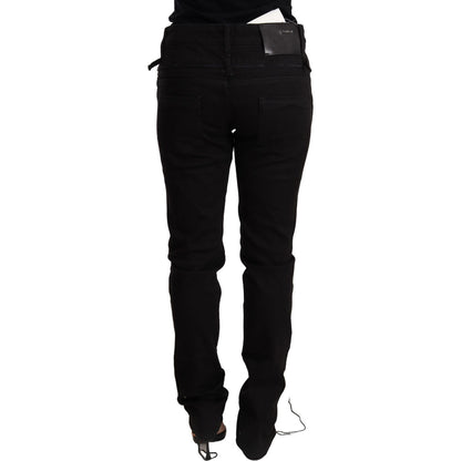 Acht Black Low Waist Skinny Denim Jeans Trouser WOMAN TROUSERS