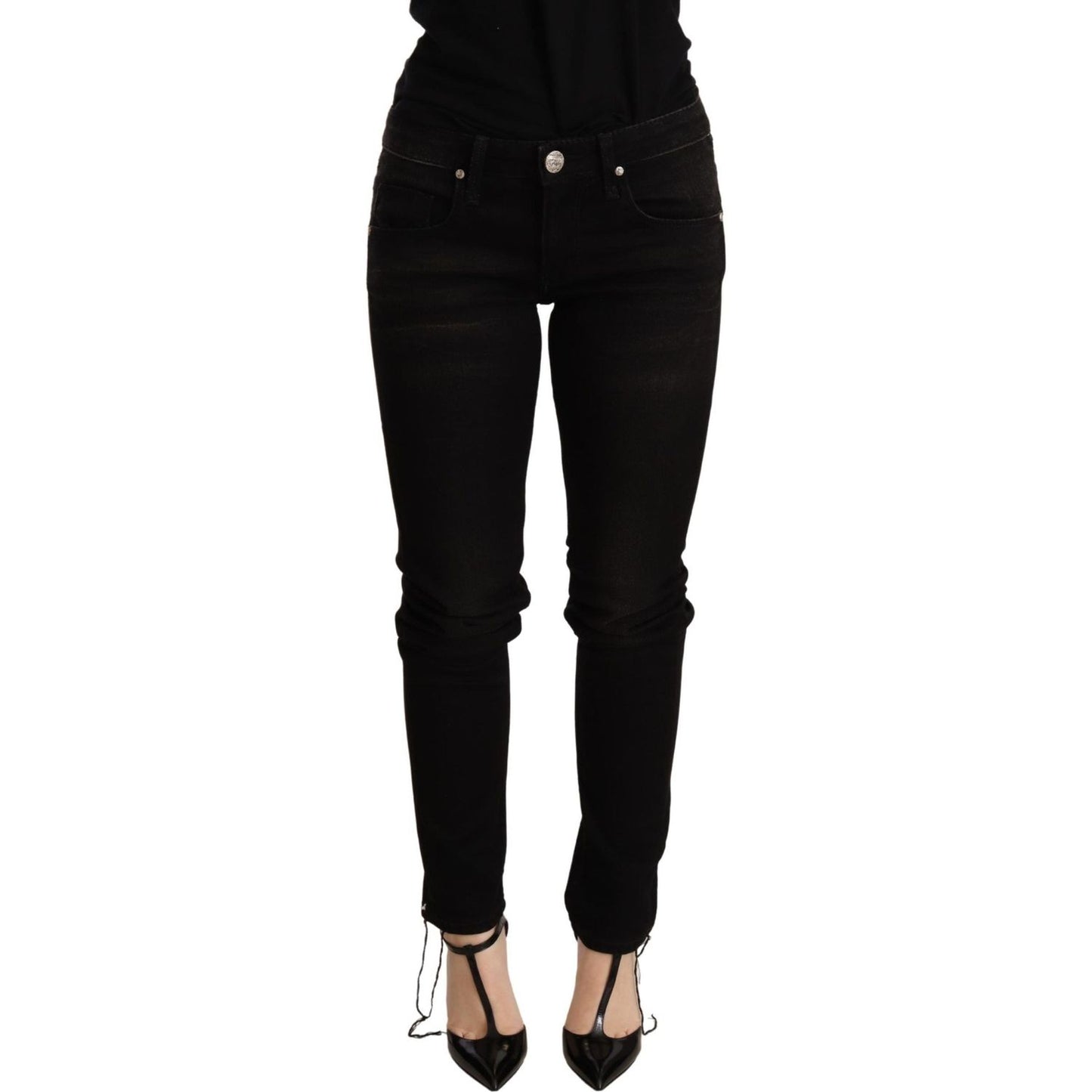 Acht Black Low Waist Skinny Denim Trouser