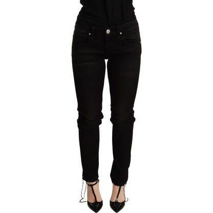 Acht Black Low Waist Skinny Denim Trouser