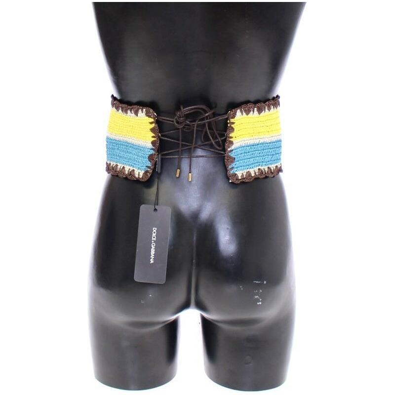 حزام كورسيه من الرافيا المنسوج من مجموعة دولتشي آند غابانا