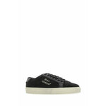 Saint Laurent Sleek Black Canvas & Leather Low-Top Sneakers