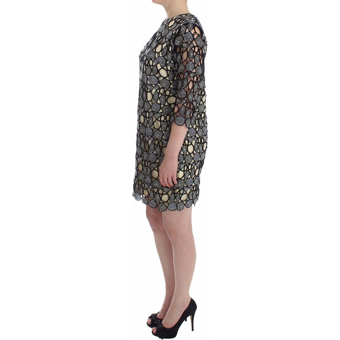 Lanre Da Silva Ajayi Black Cream Sheath Dress Shift Mini Dress WOMAN DRESSES