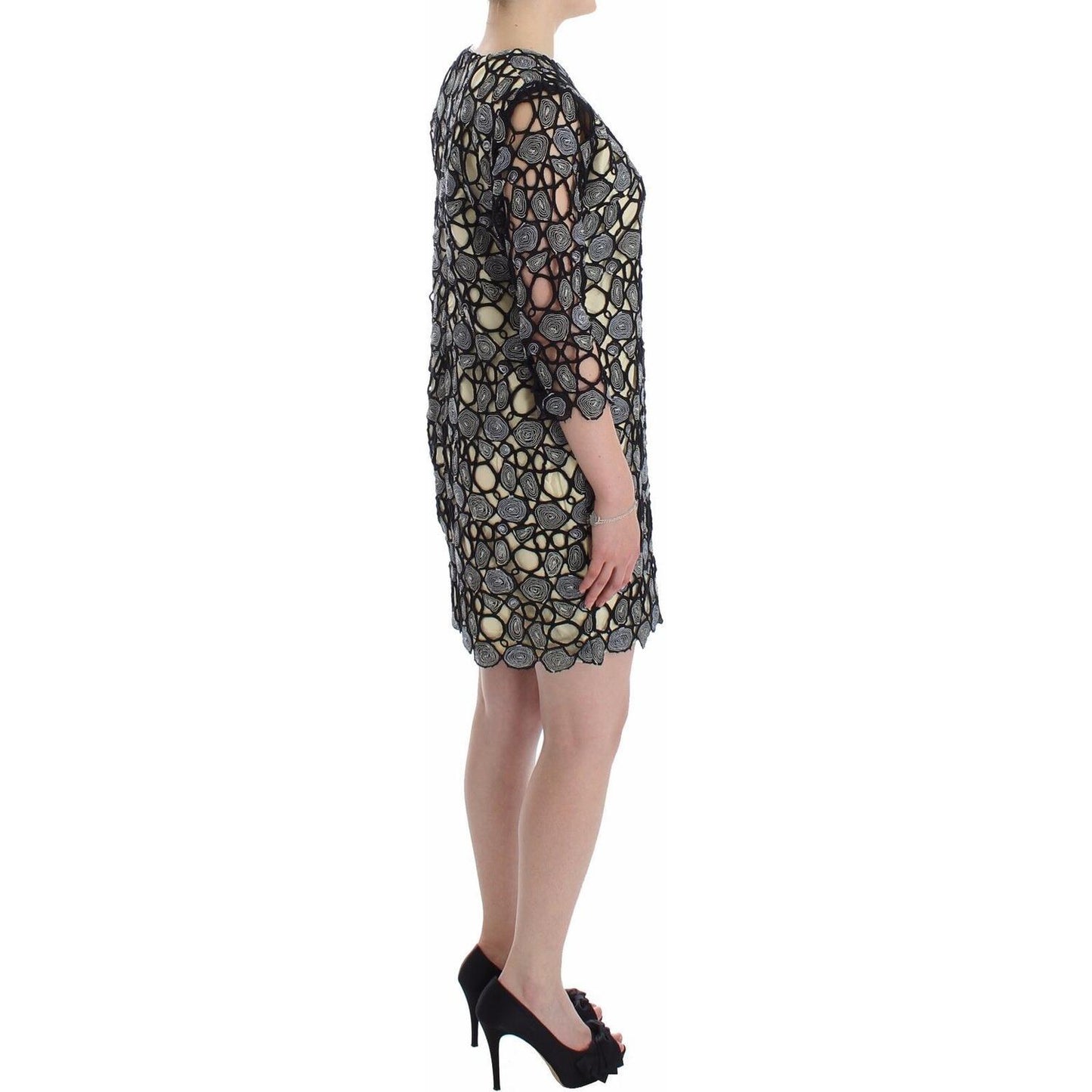 Lanre Da Silva Ajayi Black Cream Sheath Dress Shift Mini Dress WOMAN DRESSES