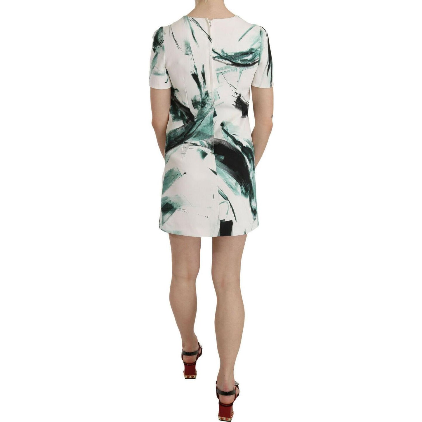 Dolce & Gabbana White Black Blue Shift Short Mini Dress WOMAN DRESSES