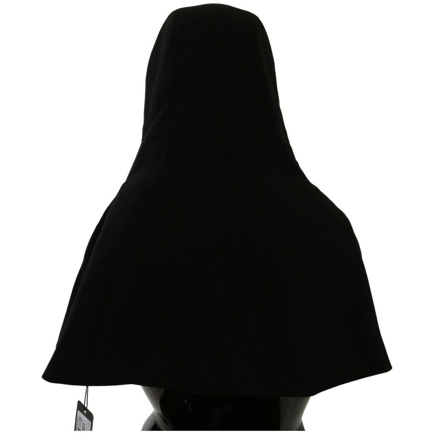 Dolce & Gabbana Black Wool Whole Head Hooded Scarf Hat