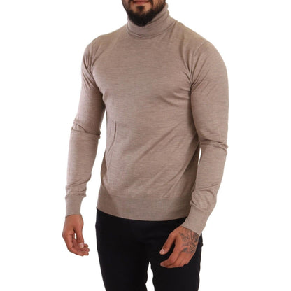 Dolce & Gabbana Beige Cashmere Turtleneck Pullover Sweater
