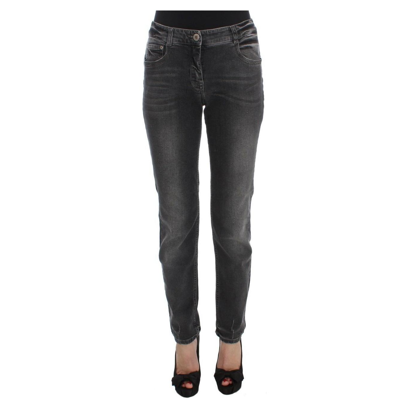 Ermanno Scervino Gray Wash Cotton Blend Stretch Jeans Pants