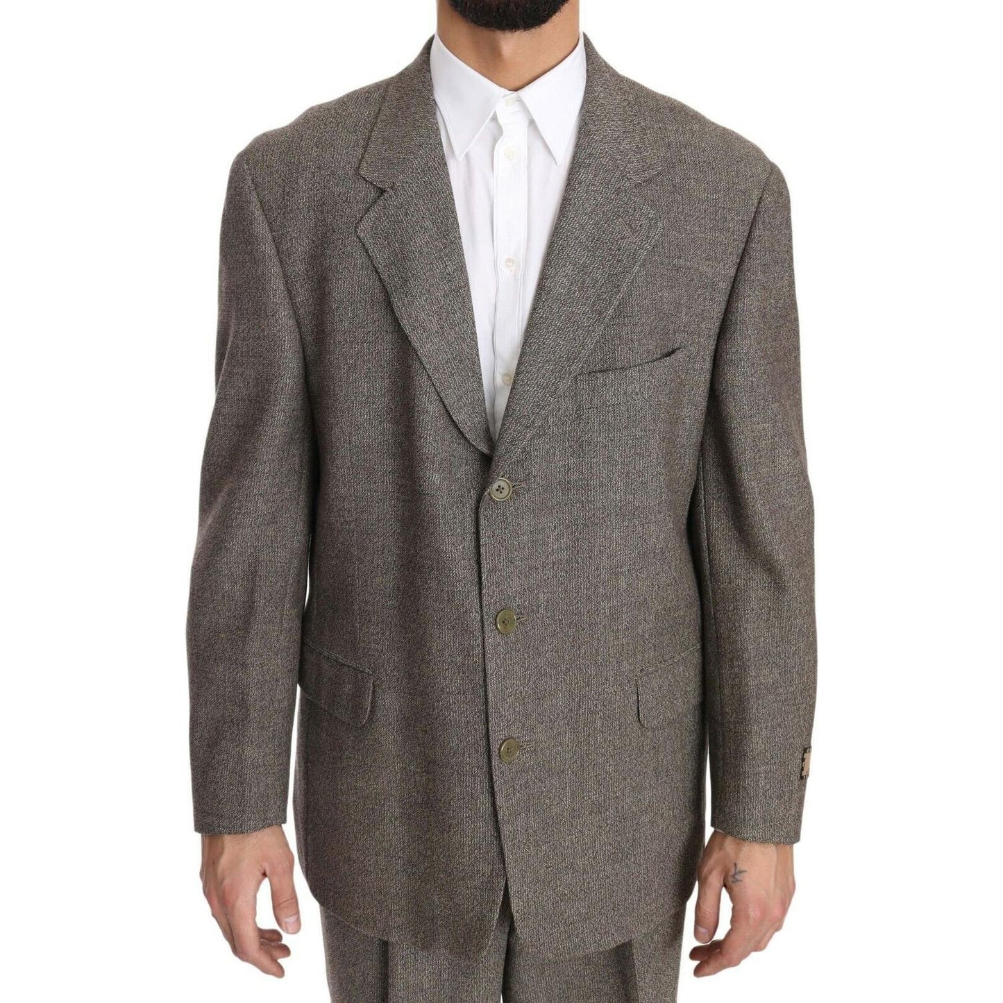 Fendi Brown Wool Regular Single Breasted Suit Suit