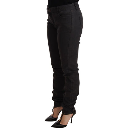 PINKO Black Cotton Stretch Skinny Mid Waist Women Denim Jeans Jeans & Pants