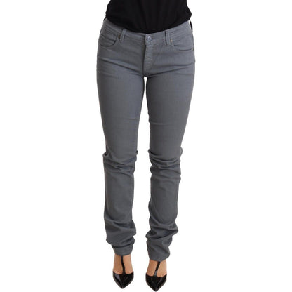 Ermanno Scervino Gray Low Waist Skinny Slim Trouser Cotton Jeans Jeans & Pants