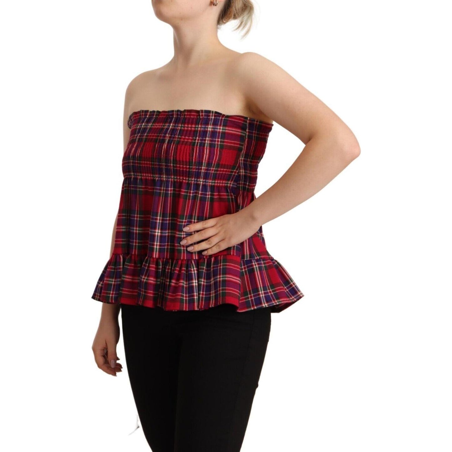 CAMPO DI FRAGOLE Multicolor Chekered Sleevelesss Tank Top