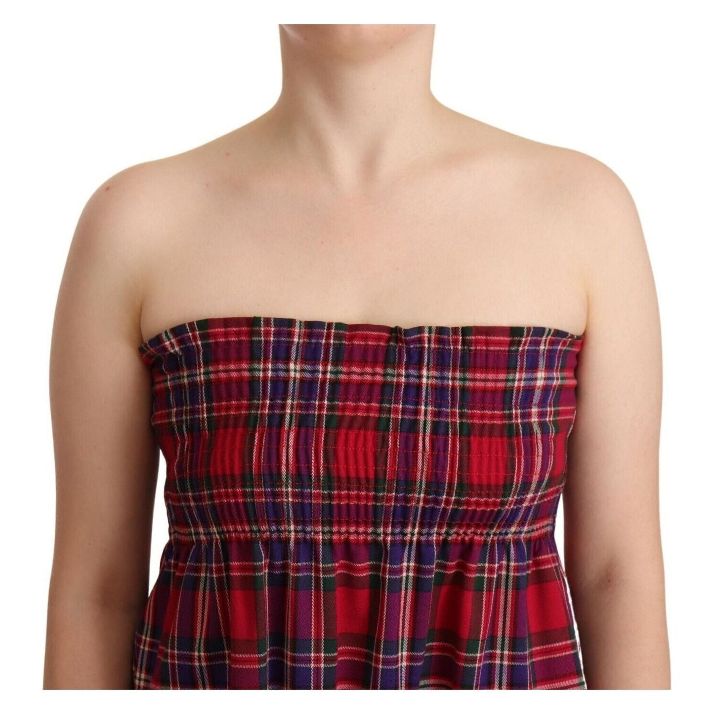 CAMPO DI FRAGOLE Multicolor Chekered Sleevelesss Tank Top