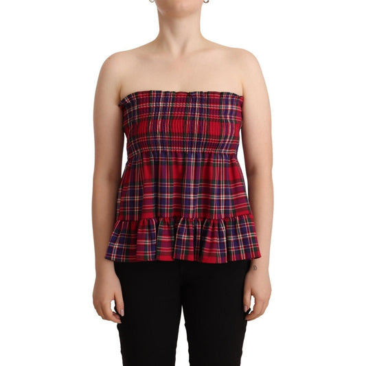 CAMPO DI FRAGOLE Multicolor Chekered Sleevelesss Tank Top WOMAN TOPS AND SHIRTS