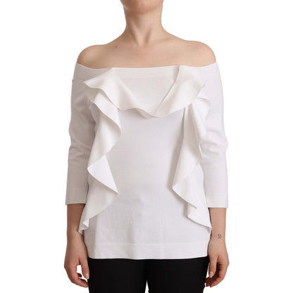 EXTERIOR White Long Sleeves Off Shoulder Women Top Blouse WOMAN TOPS AND SHIRTS