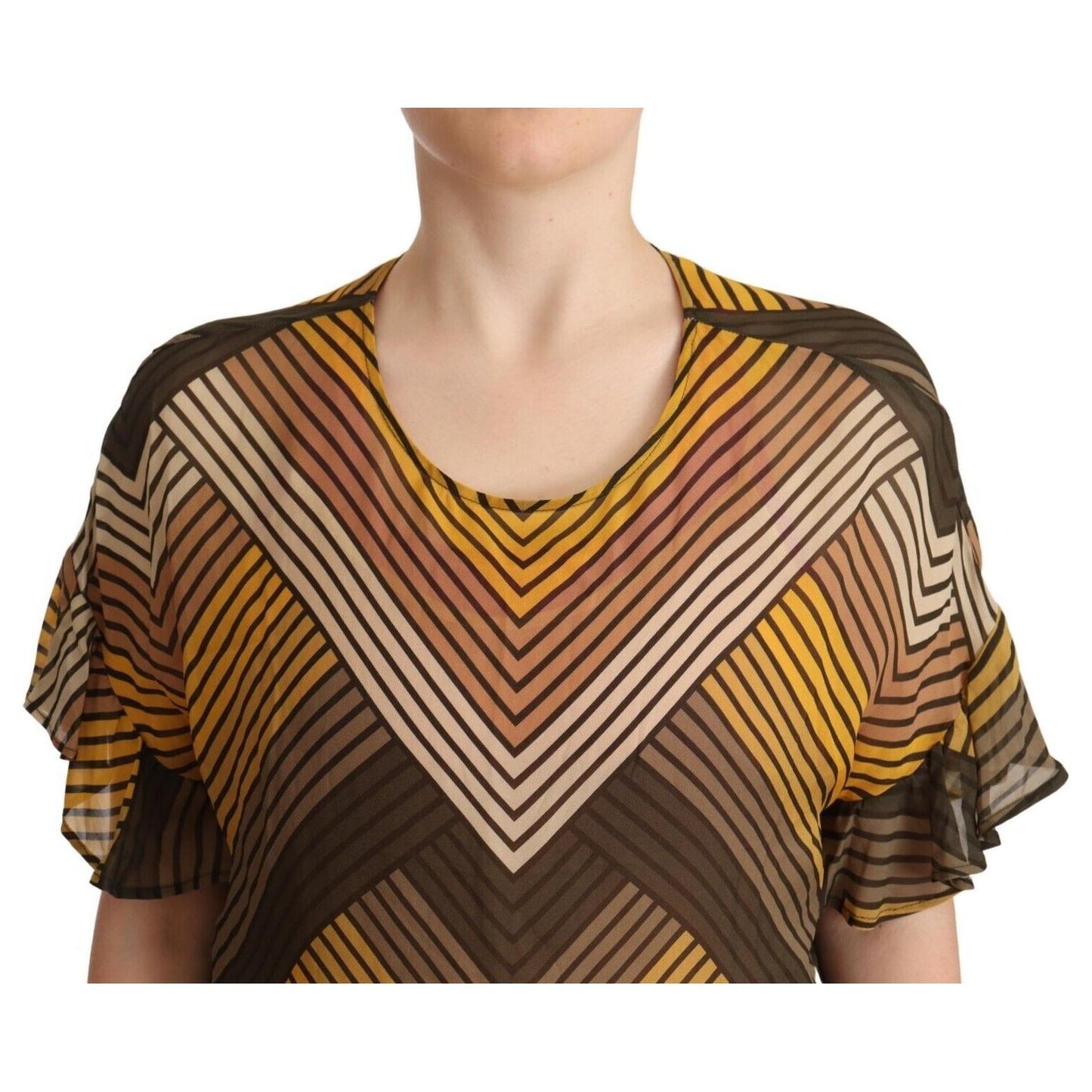 Twinset Multicolor Stripes Short Sleeves Round Neck Top Blouse WOMAN T-SHIRTS