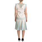 Sergei Grinko Multicolor Faux Pearl Sleeveless Shift Midi Dress WOMAN DRESSES