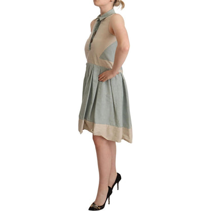 Comeforbreakfast Multicolor Collared Sleeveless Sheath Dress1728,29% Cotton,32% Nylon,67345645728,Clothing,Comeforbreakfast,Dresses - Clothing,Dresses - Women - Clothing,IT40|S,Material: 39% Linen,Midi - Dresses - Clothing,Multicolor,New with tags,Sleevel
