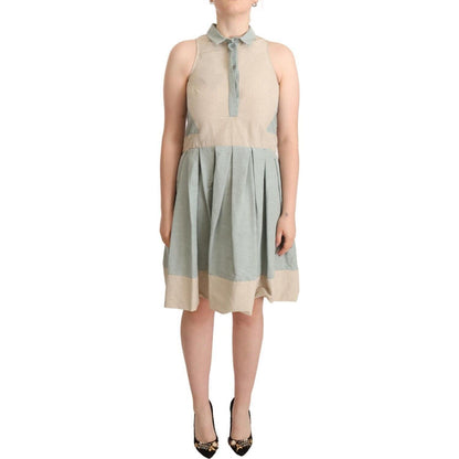 Comeforbreakfast Multicolor Collared Sleeveless Sheath Dress1728,29% Cotton,32% Nylon,67345645728,Clothing,Comeforbreakfast,Dresses - Clothing,Dresses - Women - Clothing,IT40|S,Material: 39% Linen,Midi - Dresses - Clothing,Multicolor,New with tags,Sleevel