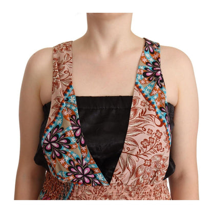 PINKO Multicolor Viscose Floral Print Women Jumpsuit Dress Jeans & Pants