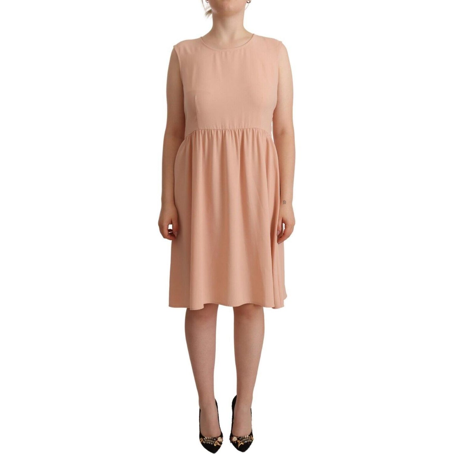 Twinset Beige Polyester Sleeveless Shift Knee Length Dress1728,67345645728,Beige,Clothing,Dresses - Clothing,Dresses - Women - Clothing,IT48|XXL,Material: 100% Polyester,Midi - Dresses - Clothing,New with tags,Sleeveless - Dresses - Clothing,Twinset,Women