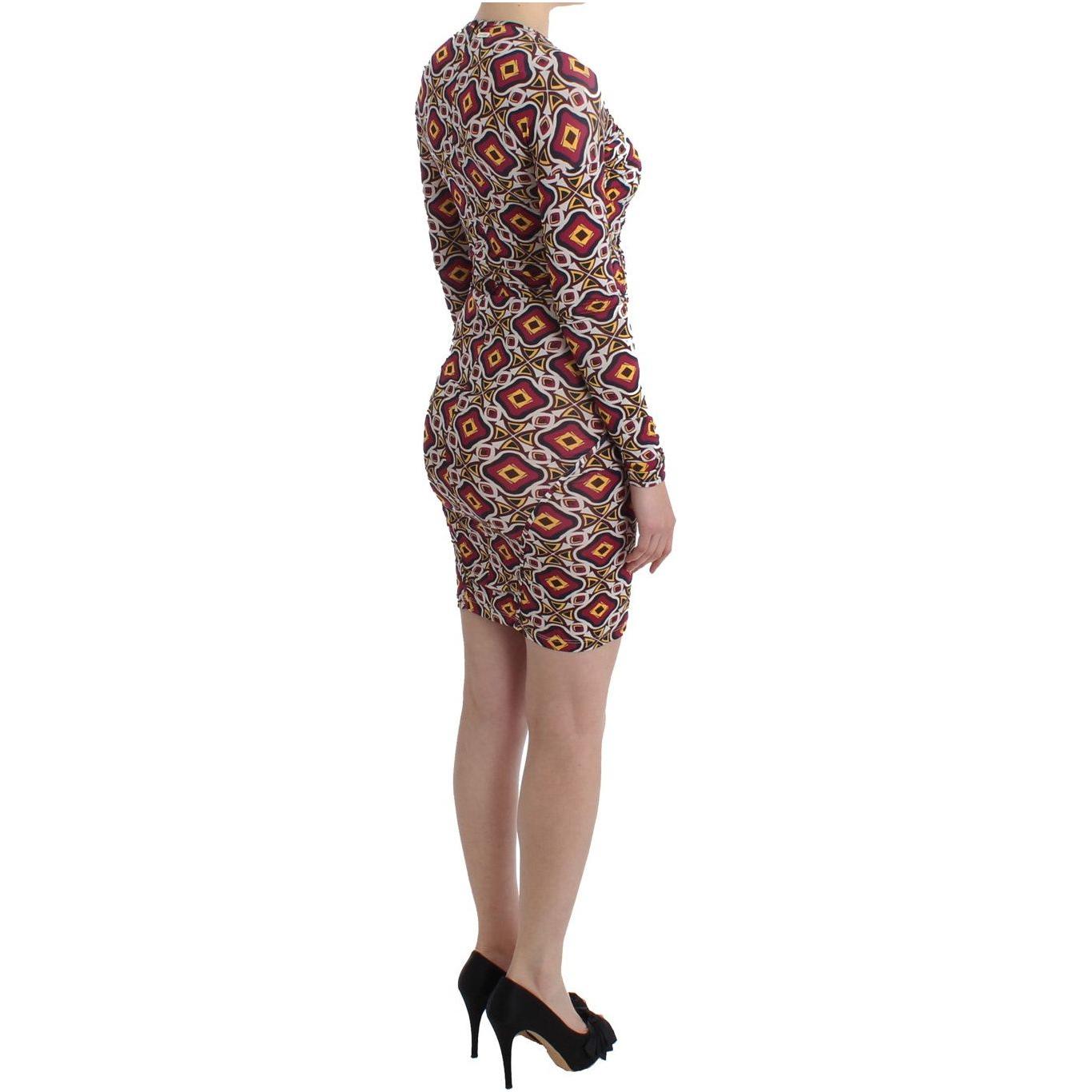 GF Ferre Multicolor Longsleeved Viscose Shift Dress