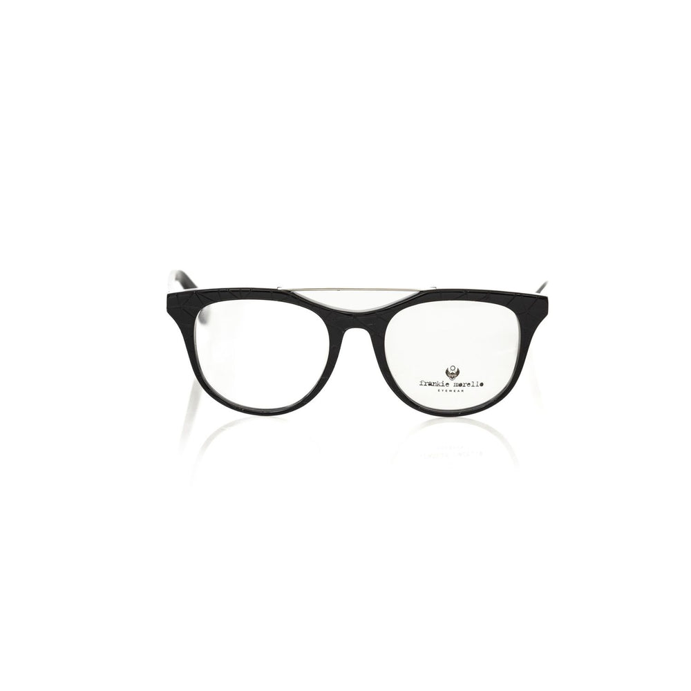 Frankie Morello Black Acetate Unisex Eyeglass Frame