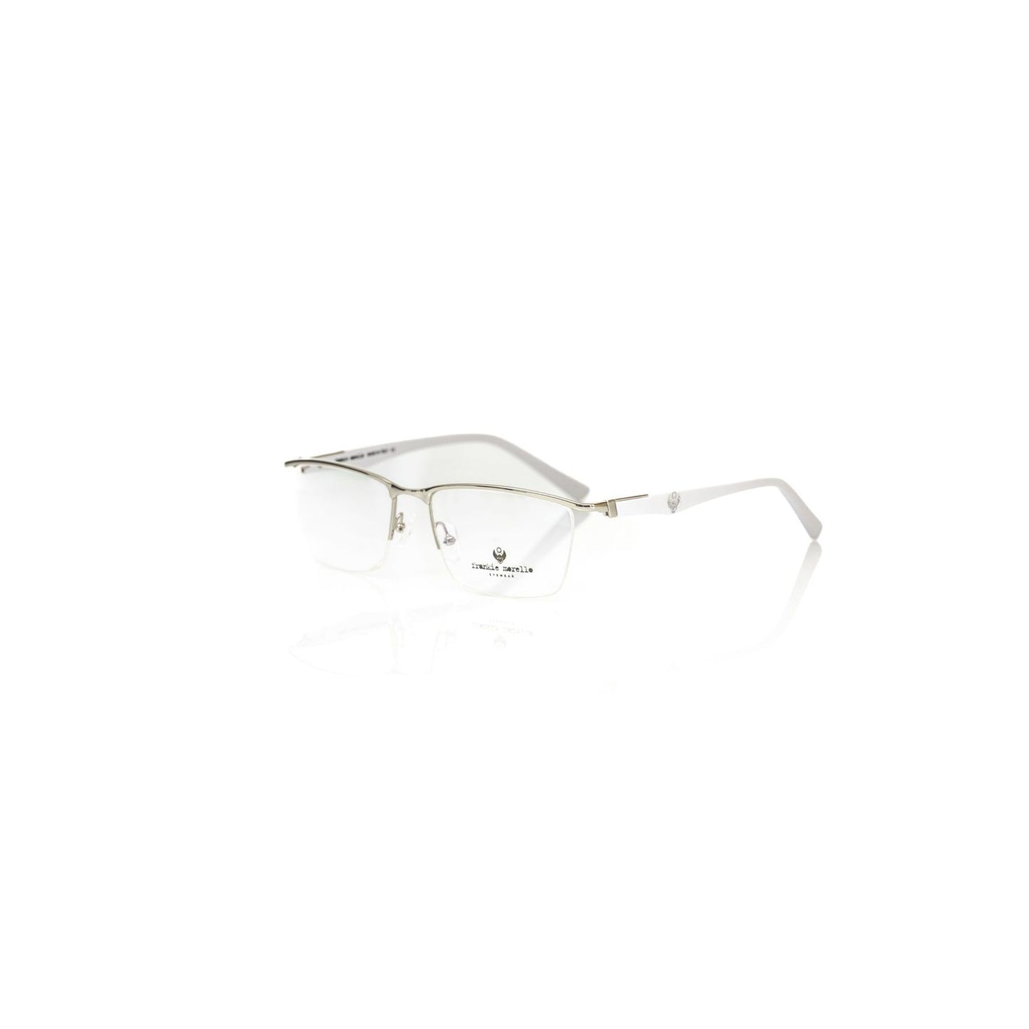 Frankie Morello Silver Metallic Unisex Frame with gold metal and Havana arms, Italian-made design.