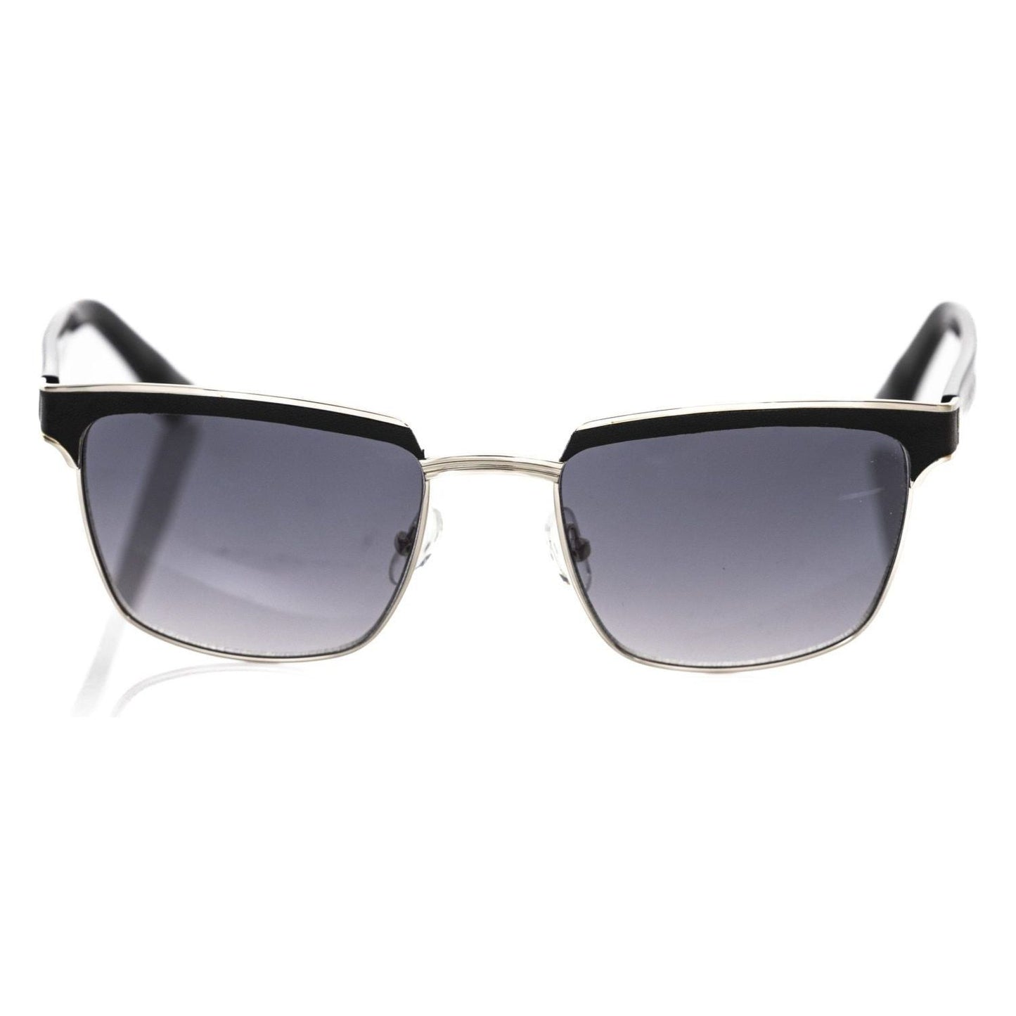 Frankie Morello Black Metallic Fibre Men Sunglass