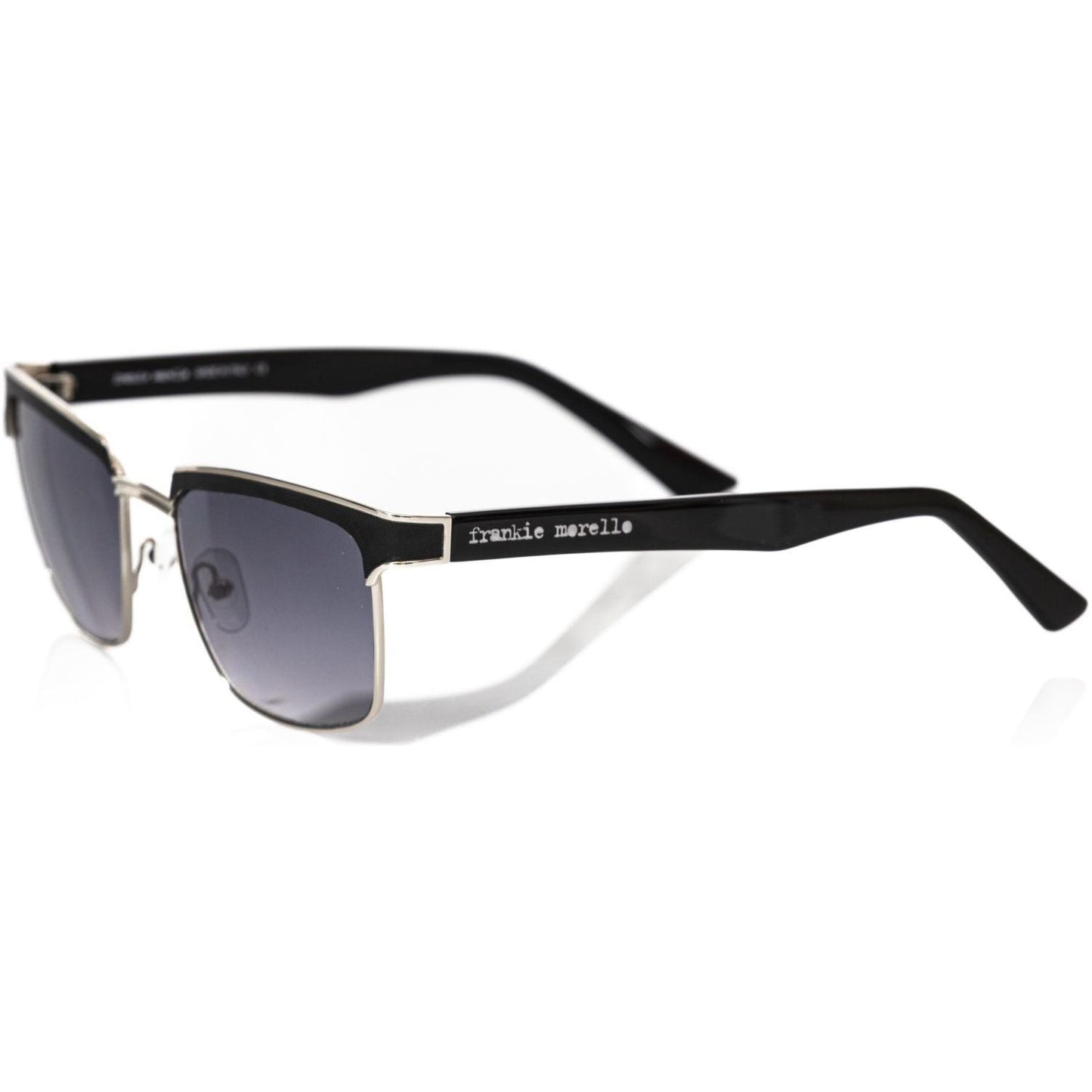 Frankie Morello Black Metallic Fibre Men Sunglass