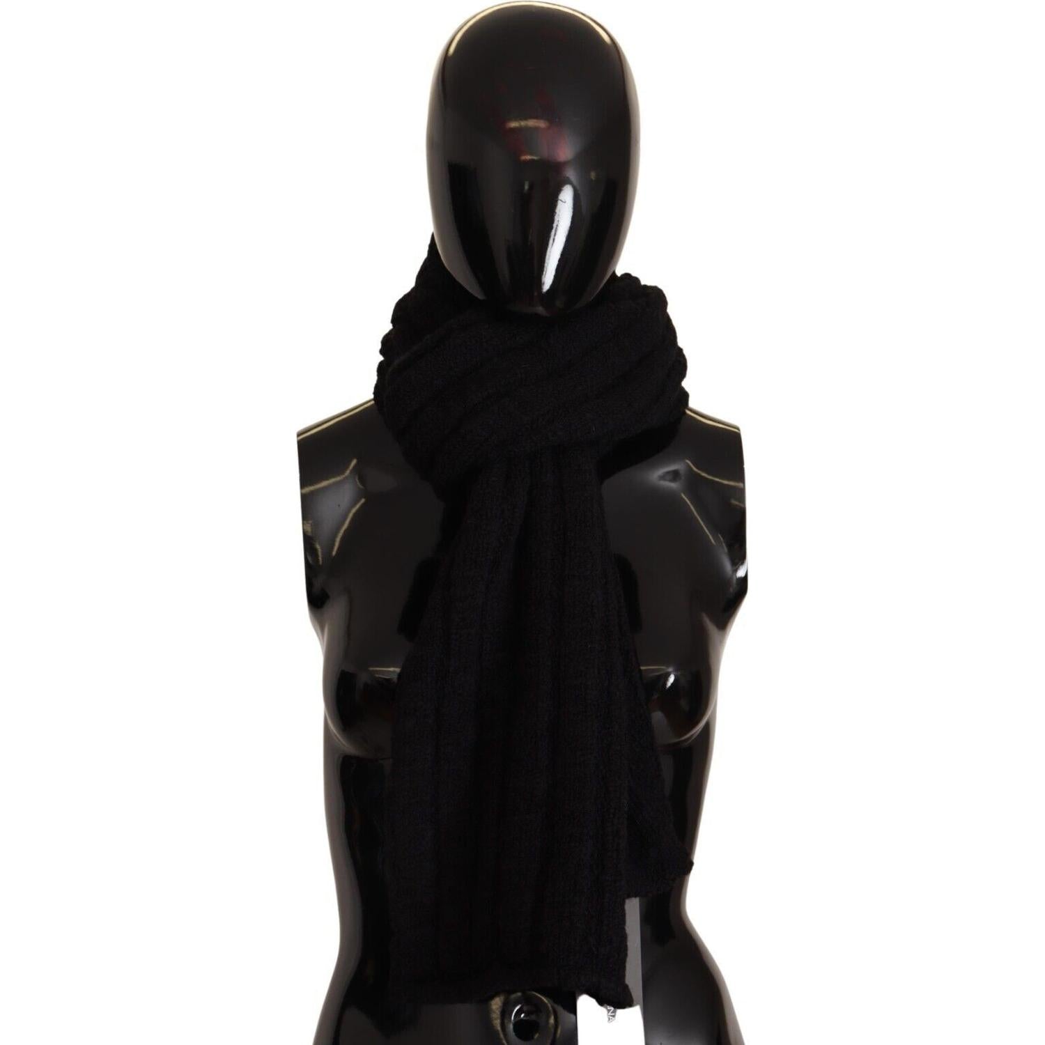 وشاح من الصوف الأسود من مجموعة Dolce &amp; Gabbana Elegance Unleashed