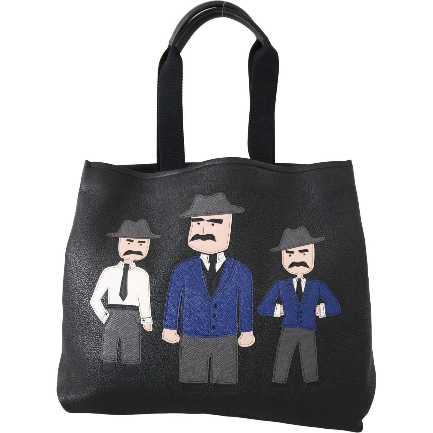 Dolce & Gabbana Black Leather Travel Shopping Gym #DGFAMILY Tote Bag VA8601