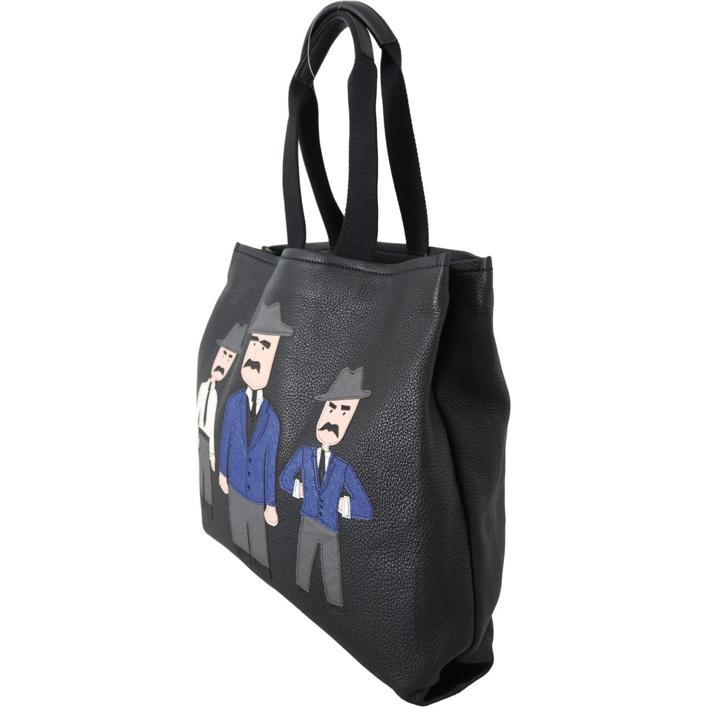 Dolce & Gabbana Black Leather Travel Shopping Gym #DGFAMILY Tote Bag VA8601