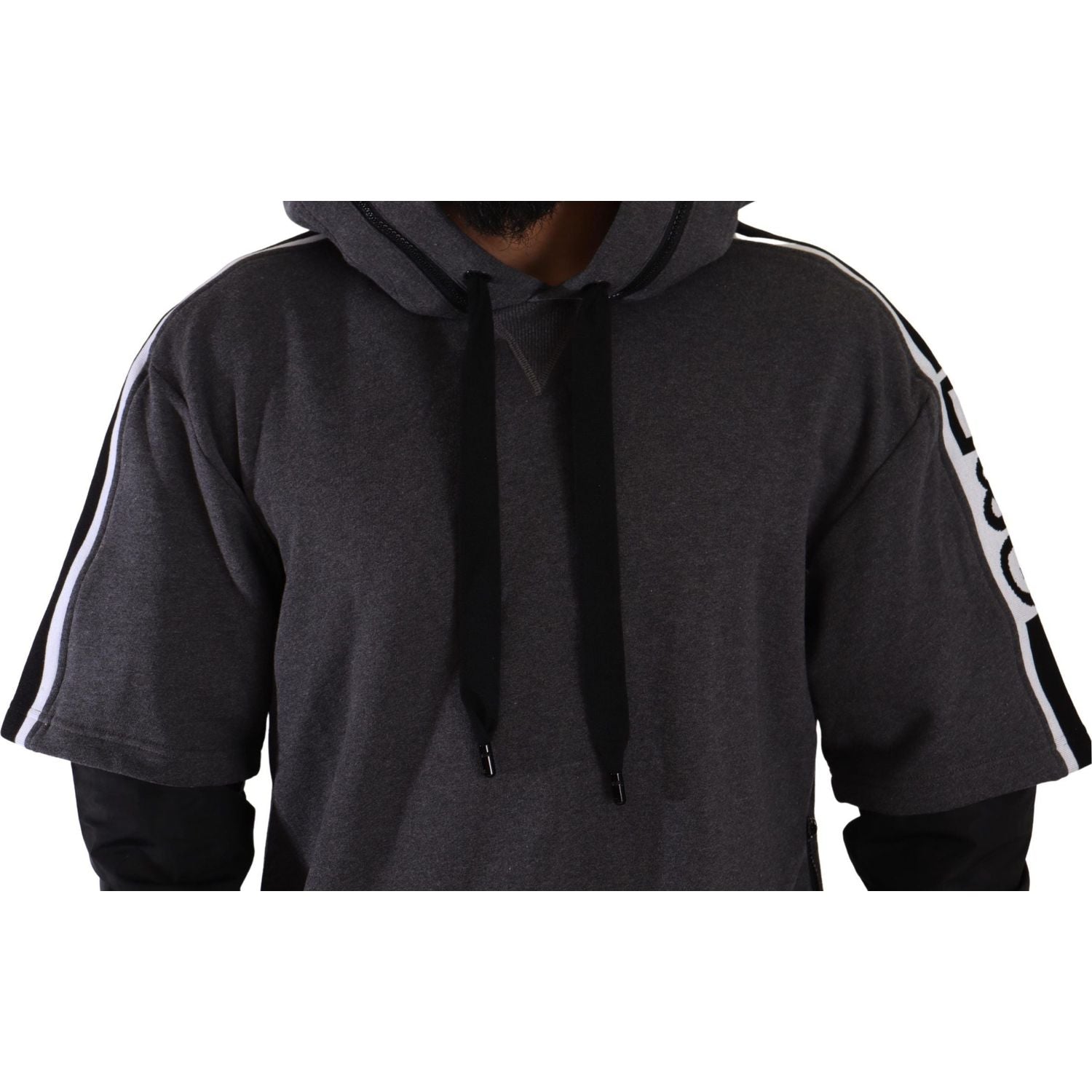 Dolce & Gabbana Gray Black Cotton Hooded #DGMILLENNIALS Sweater