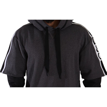 Dolce & Gabbana Gray Black Cotton Hooded #DGMILLENNIALS Sweater