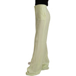 MSGM Yellow Green Cotton High Waist Straight Long Pants