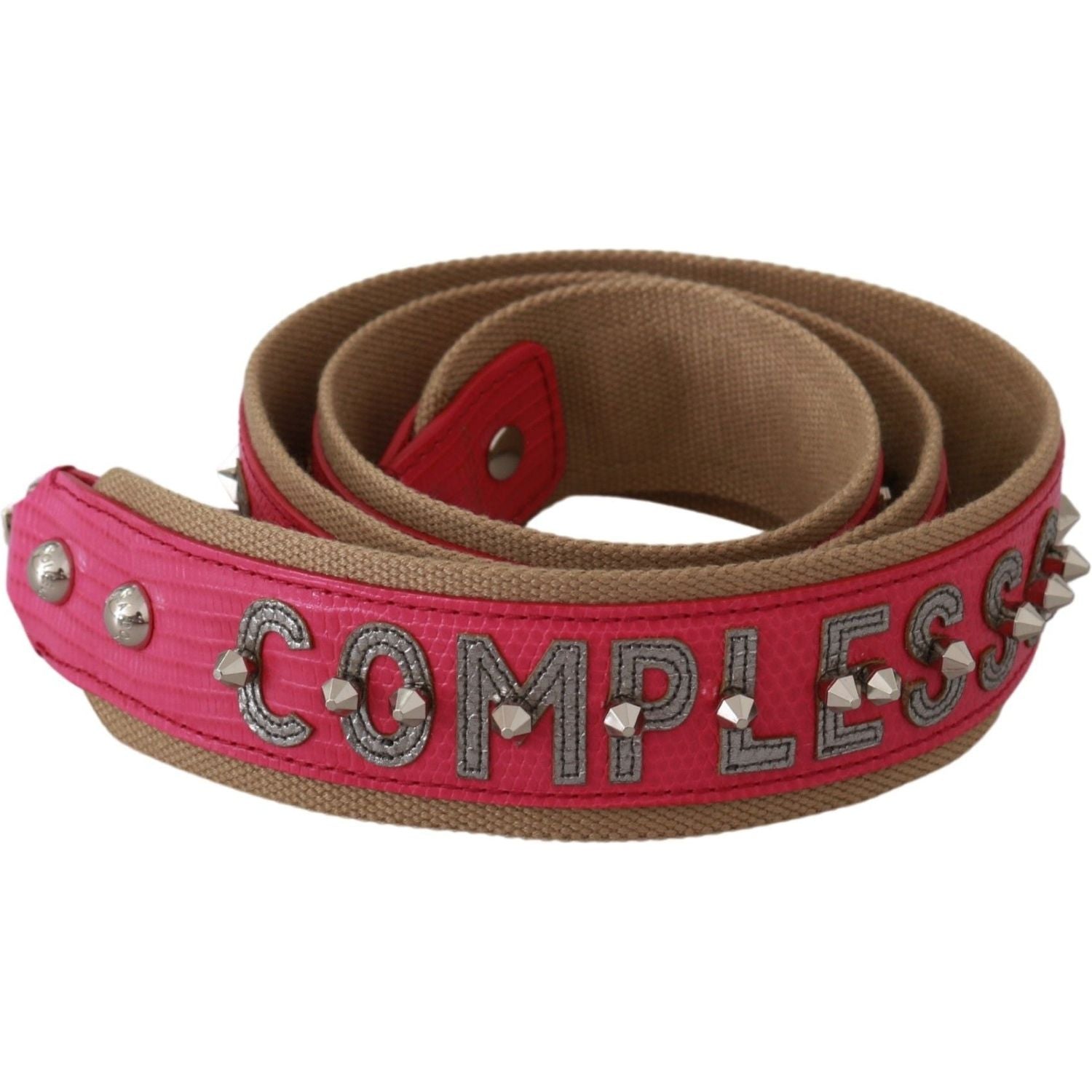 حزام كتف من الجلد باللون الوردي من دولتشي آند غابانا مع تفاصيل فضية