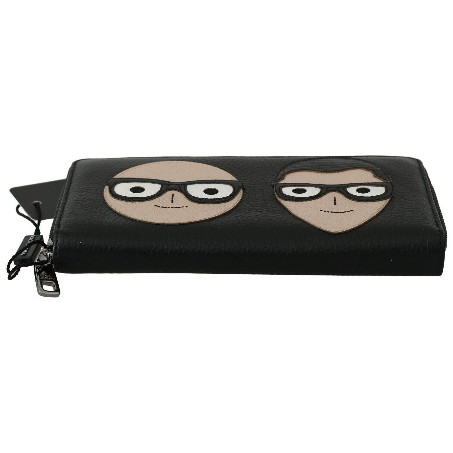 محفظة كونتيننتال أنيقة من الجلد الأسود من دولتشي آند غابانا