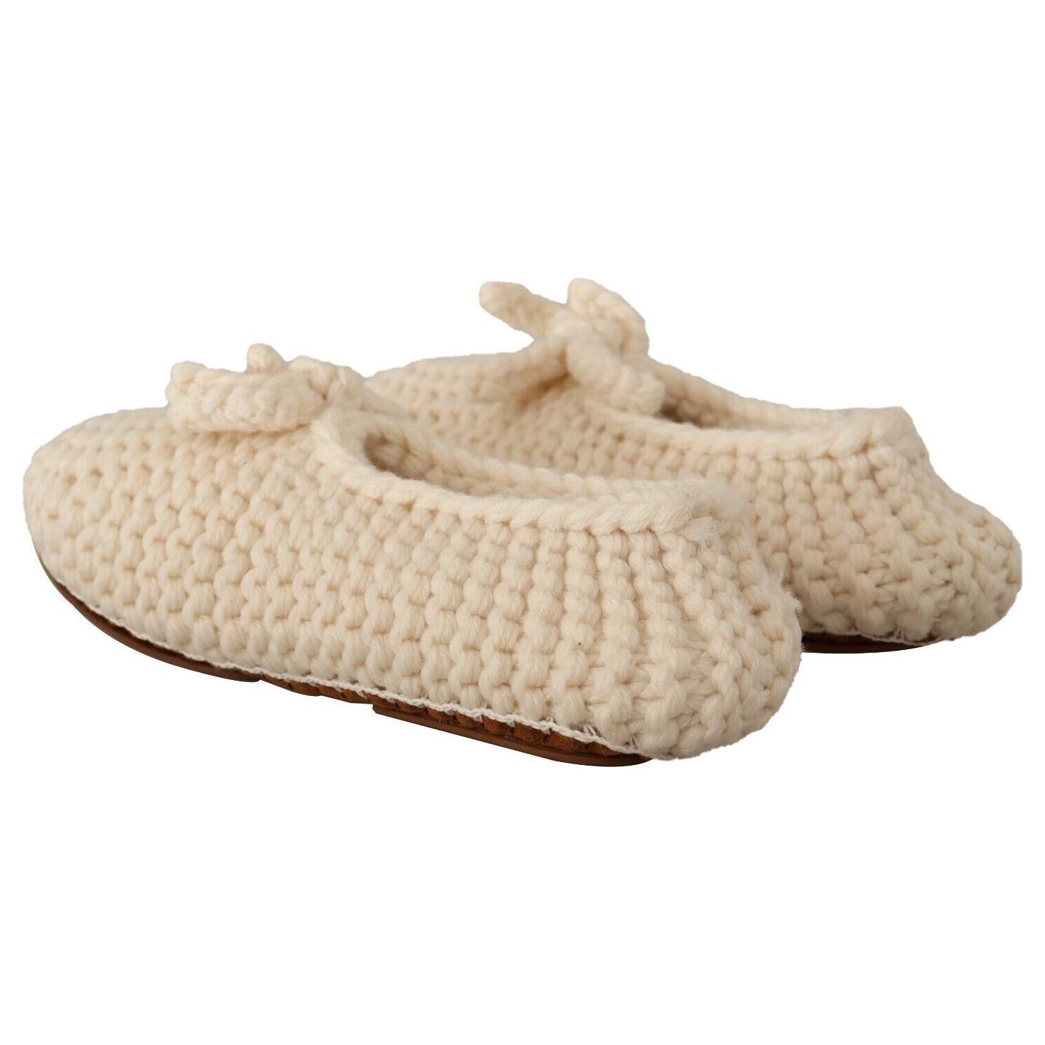 حذاء باليرينا من الصوف المحبوك الأنيق من دولتشي آند غابانا