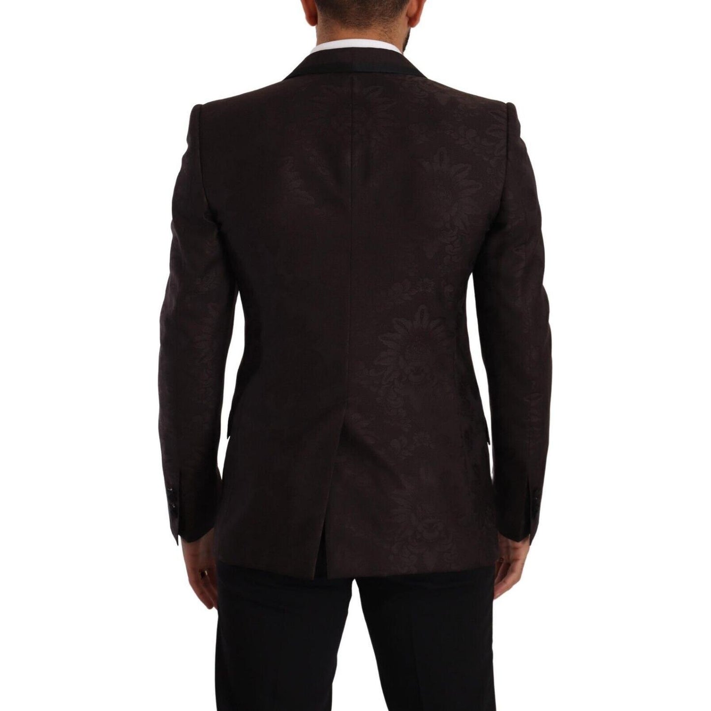 Dolce & Gabbana Purple Jacquard Single Breasted SICILIA Blazer