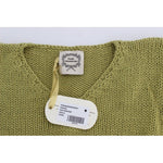 PINK MEMORIES Green Cotton Blend Knitted Sleeveless Sweater