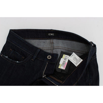 Costume National Blue Cotton Stretch Slim Fit Jeans