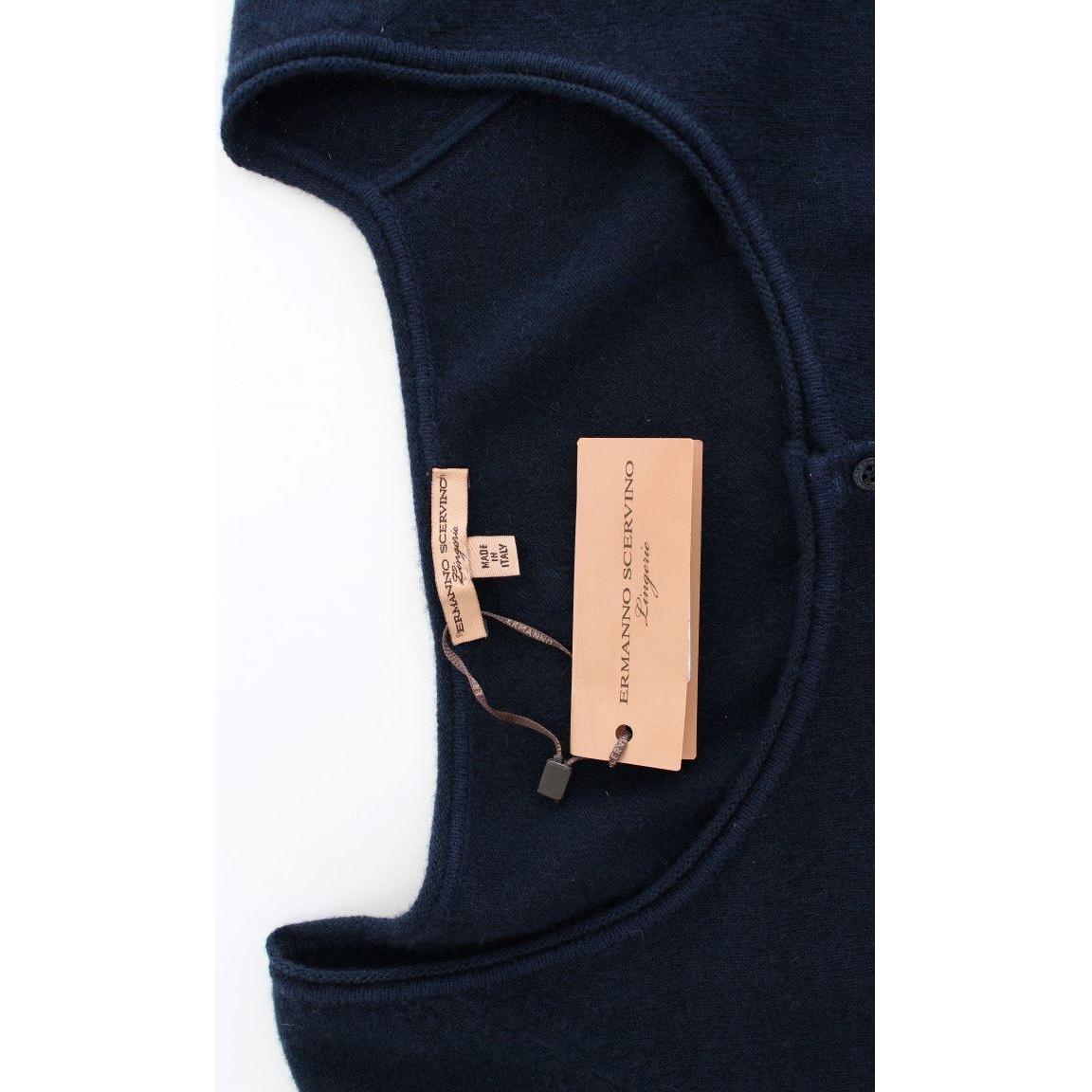 سترة قصيرة أنيقة من مزيج الكشمير من Ermanno Scervino باللون الأزرق