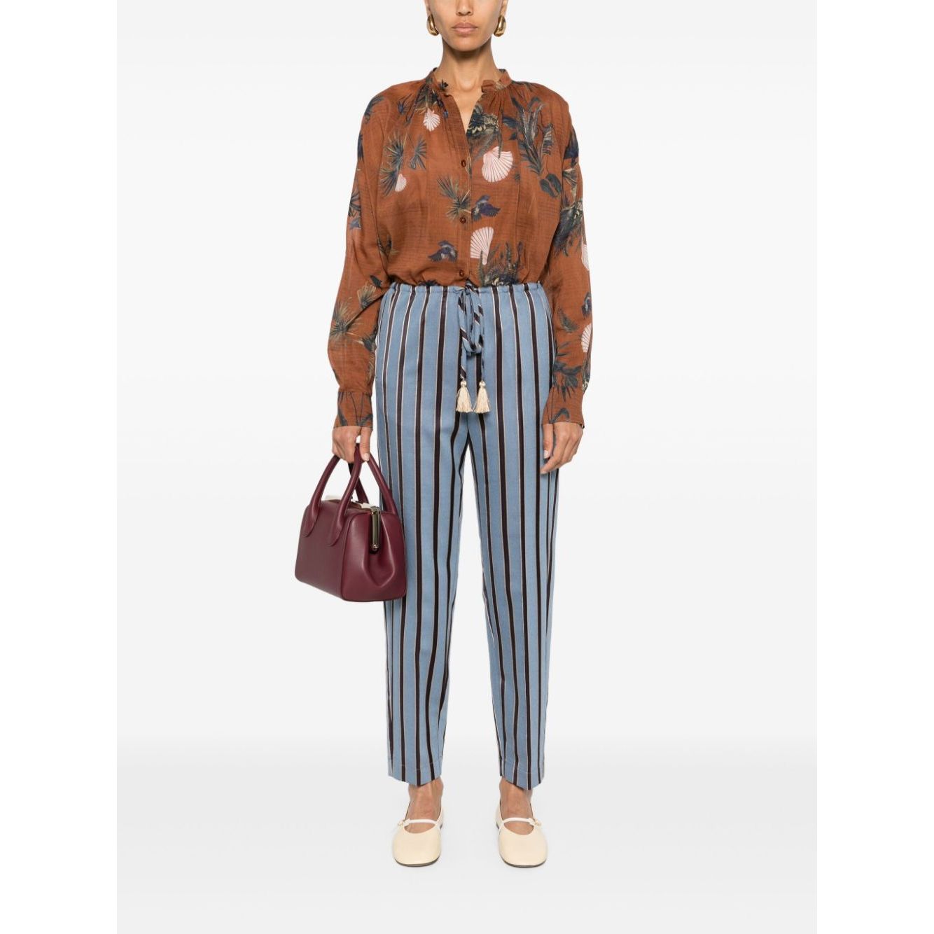 Forte Forte mix-print semi-sheer shirt