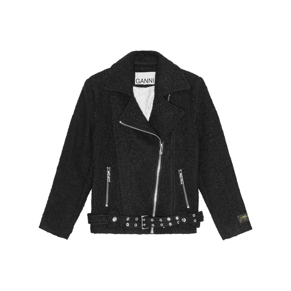 Ganni Textured Boucle Wool Jacket Jackets