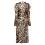 Ganni leopard-print Ruched Midi Dress Dresses