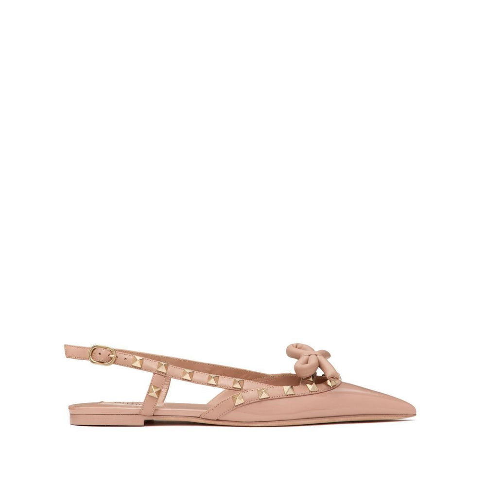 Valentino Garavani Rockstud Bow Slingback Ballerina In Patent Leather WS0IQ2TZEGF9-P25